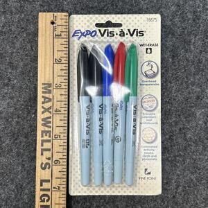 Vintage NOS 2005 Expo Vis-à-Vis Wet Erase Markers Assorted Colors Fine Point NEW